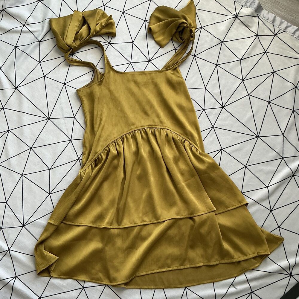 Scoop Women's Green and Yellow Dress